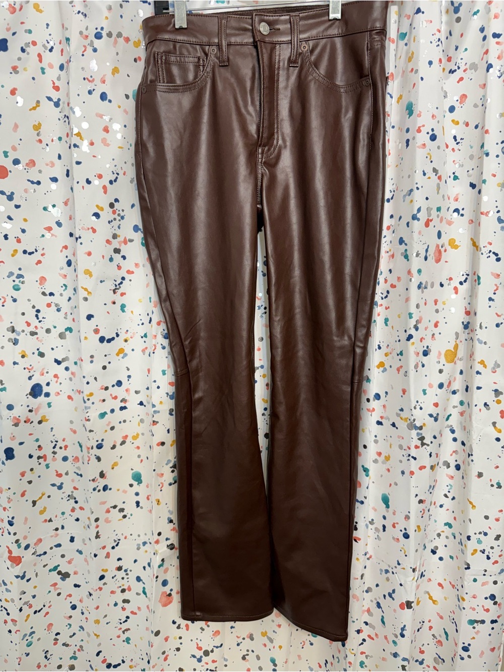GAP Brown Faux Leather Flare Jeans